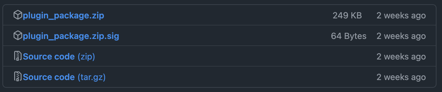 Plugin package signature